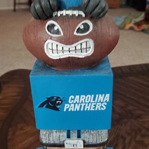 COLLECTIBLE CAROLINA PANTHERS WOODEN TIKI STATUE - Picture 7 of 8